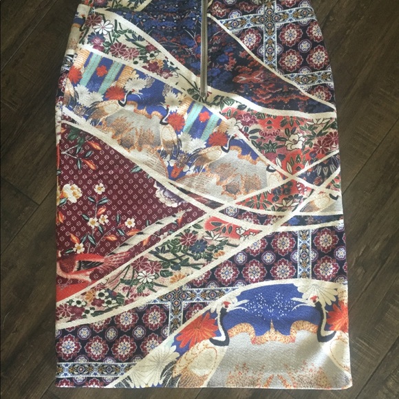 Maeve Vianna Asian Crane Pencil Skirt - Picture 4 of 6